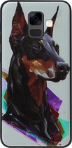 ADEL Siliconen Back Cover Softcase Hoesje Geschikt voor Samsung Galaxy A6 Plus (2018) - Doberman Pinscher Hond