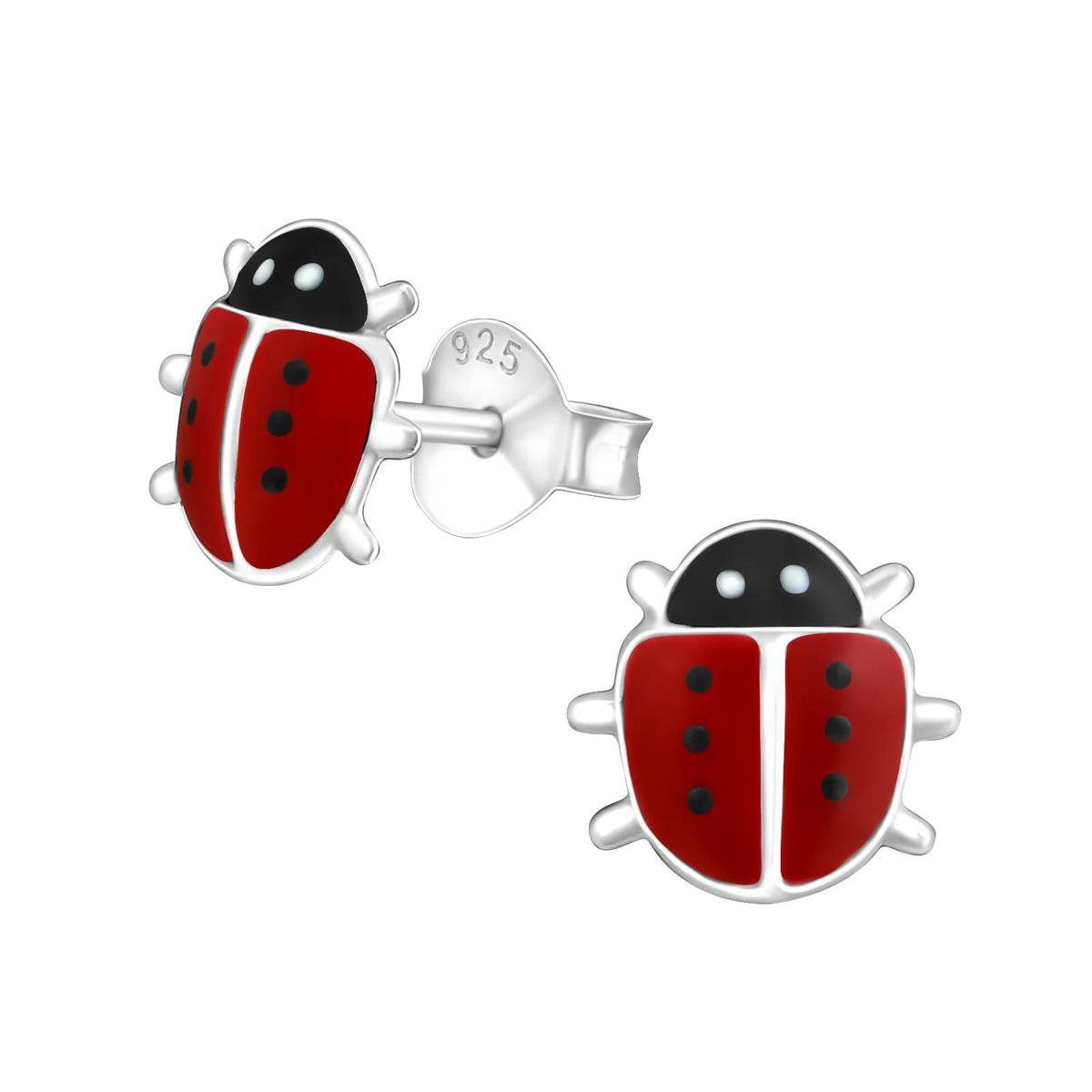 WeloveSilver - zilveren oorstekers - lieveheersbeestje - kinderoorbellen