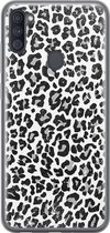 Samsung A11 hoesje siliconen - Luipaard grijs | Samsung Galaxy A11 case | grijs | TPU backcover transparant