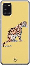 Samsung A31 hoesje siliconen - Leo wild | Samsung Galaxy A31 case | geel | TPU backcover transparant