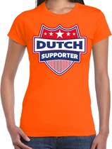 Dutch supporter schild t-shirt oranje voor dames - Nederland landen t-shirt / kleding - EK / WK / Olympische spelen outfit M
