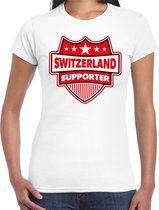 Switzerland supporter schild t-shirt wit voor dames - Zwitzerland landen t-shirt / kleding - EK / WK / Olympische spelen outfit 2XL