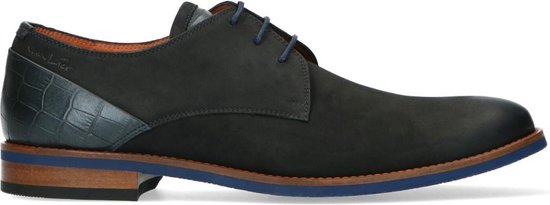 Van Lier - Homme - Chaussures à lacets en nubuck noir - Taille 42