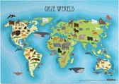 Educatieve poster (Posterpapier) - Topografie onze wereld dierenrijk - 42 x 29.7 cm (A3)