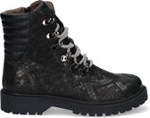 Braqeez 420772-989 Meisjes Biker Boots - Zwart/Print - Leer - Ritssluiting