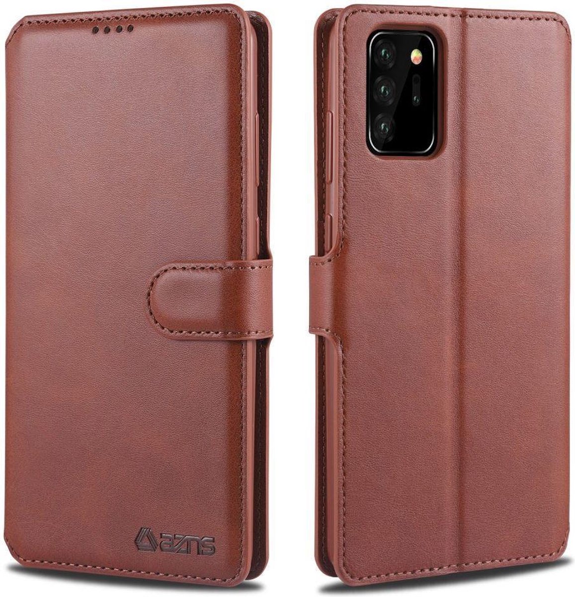 AZNS Book Case Hoesje Wallet Stand Bruin Geschikt voor Samsung Galaxy Note 20 Ultra