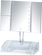 Wenko Spiegel Staand Led 23,5 X 16 Cm Glas Zilver/transparant