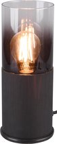 LED Tafellamp - Tafelverlichting - Trion Borin - E27 Fitting - Rond - Mat Zwart - Aluminium - BSE