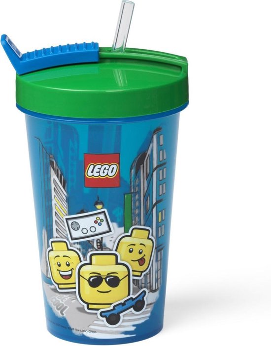 LEGO Iconic Drinking Cup Boy 500 ml - Avec Paille - Bleu
