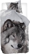 Snoozing Winter Wolf - Dekbedovertrek - Eenpersoons - 140x200/220 cm - Multi kleur