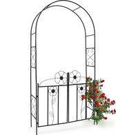 Relaxdays Rose Arch avec porte, arche de jardin avec porte, aide de rang, métal, clôture Rose