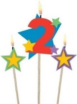Amscan Verjaardagskaarsjes 2 - Star 12,2/13,5 Cm 3-delig