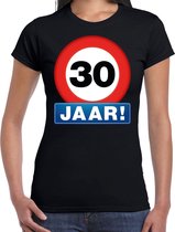 Stopbord 30 jaar verjaardag t-shirt zwart voor dames XL