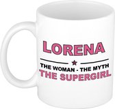 Lorena The woman, The myth the supergirl cadeau koffie mok / thee beker 300 ml