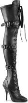 Pleaser Overknee Laarzen -40 Shoes- SEDUCE-3028 Paaldans schoenen Zwart