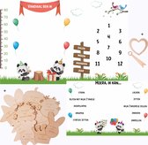 Mijlpaaldeken Panda – NEDERLANDS/DUBBELZIJDIG/KWALITEIT – Incl. Mijlpaalkaarten/Frames – Kraamcadeau/Babyshower/Geboorte/Geschenkset – Herinnering Foto – Mijlpaal Deken Baby Milestone