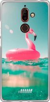 Nokia 7 Plus Hoesje Transparant TPU Case - Flamingo Floaty #ffffff