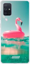 Samsung Galaxy A71 Hoesje Transparant TPU Case - Flamingo Floaty #ffffff