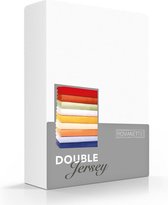Hoogwaardige Dubbel Jersey Hoeslaken Lits-Jumeaux Wit | 180x200/210/220 + 200x200 | Zacht En Dik | Rondom Elastiek