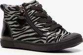 TwoDay leren meisjes sneakers met zebraprint - Zilver - Maat 26 - Echt leer - Uitneembare zool