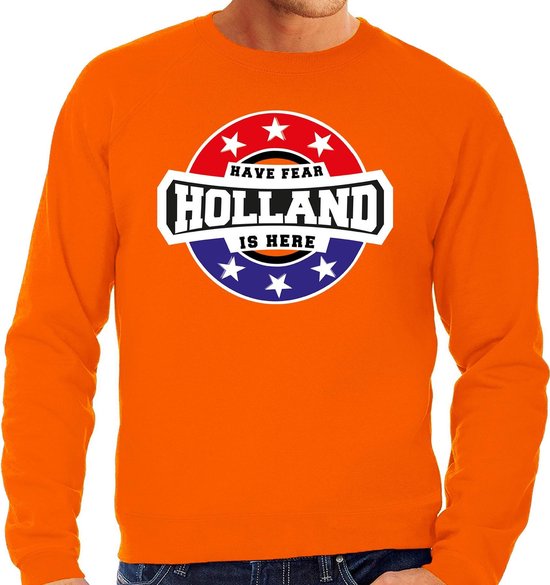 Have fear Holland is here sweater met sterren embleem in de kleuren van de  Nederlandse... | bol.com