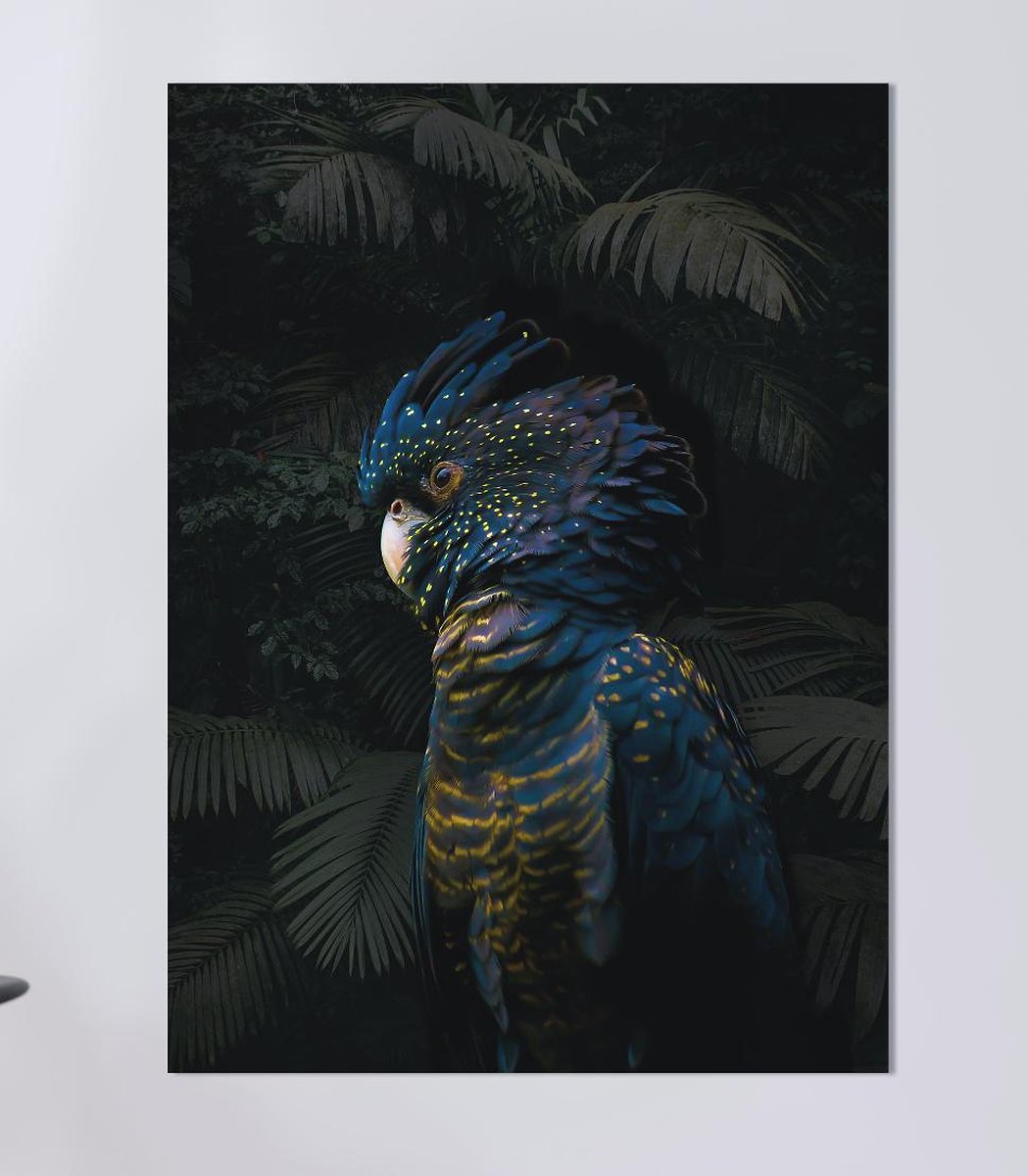 Schilderij Woonkamer - Schilderij op Dibond - Cockatoo - 60 x 90 cm - PosterGuru