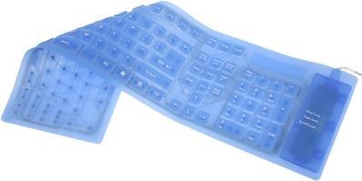 Let op type!! 109 toetsen USB 2.0 Full Sized Waterdicht flexibele siliconen toetsenbord (blauw)