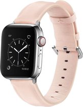 Apple Watch 44MM / 42MM Bandje Echt Leer met Gespsluiting Roze