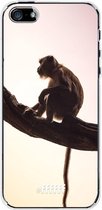 iPhone SE (2016) Hoesje Transparant TPU Case - Macaque #ffffff