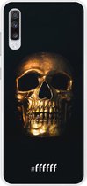 Samsung Galaxy A70 Hoesje Transparant TPU Case - Gold Skull #ffffff