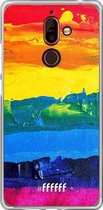 Nokia 7 Plus Hoesje Transparant TPU Case - Rainbow Canvas #ffffff