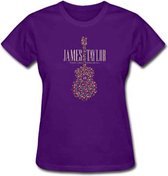 James Taylor Dames Tshirt -M- 2018 Tour Flower Guitar Paars