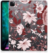 Hoesje iPad Pro 12.9 (2020) | iPad Pro 12.9 (2021) Silicone Tablet Hoes Design Watercolor Flowers met transparant zijkanten