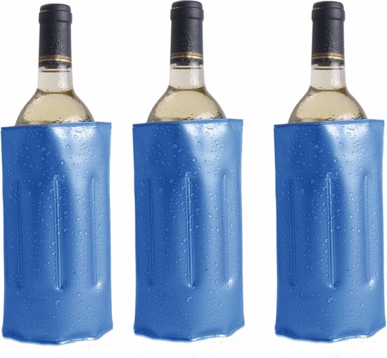 deelnemen Amazon Jungle geduldig 20x Koelelementen hoezen blauw voor wijnflessen 34 x 18 cm - Wijnflessen/drankflessen...  | bol.com