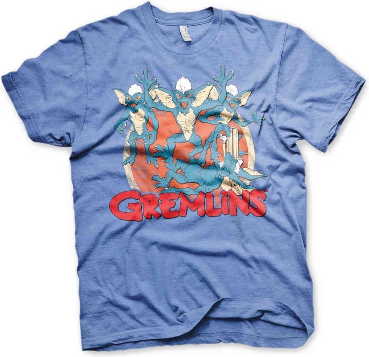 Gremlins Heren Tshirt -2XL- Group Blauw