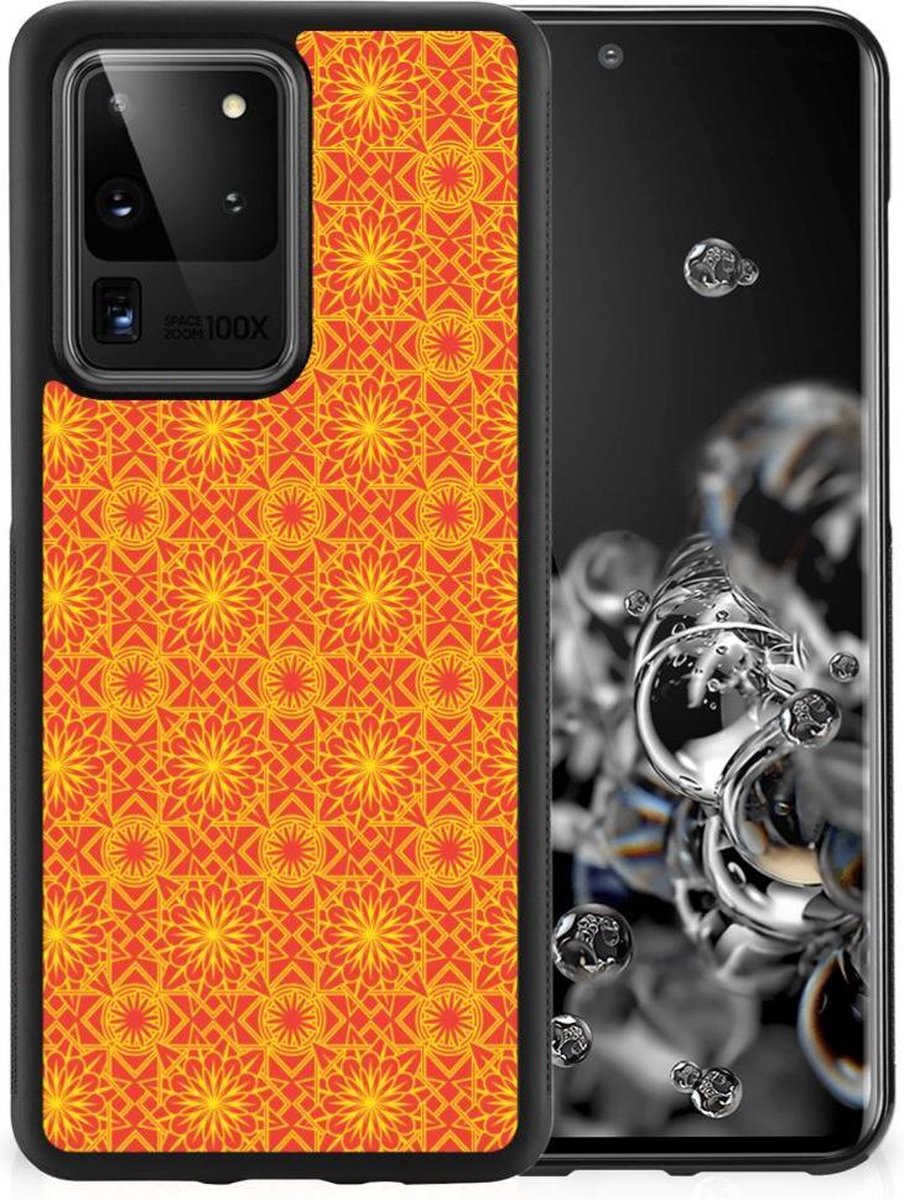 Back Cover voor Samsung Galaxy S20 Ultra Bumper Case Batik Oranje