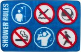 Balvi Badmat Shower Rules 75 X 46 Cm Acryl Blauw