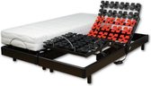 WEBED Set matras + boxspring ontspanning 180 x 200 - Schuim - 21 cm - Semi-stevig en evenwichtig - Zwart en grijs antraciet - CORDUA