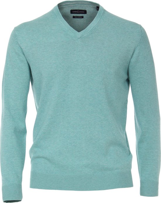 Slipover Casa Moda v-hals donkerblauw effen katoen