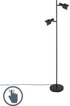 QAZQA lynn - Moderne Vloerlamp | Staande Lamp - 2 lichts - H 1560 mm - Zwart -  Woonkamer | Slaapkamer