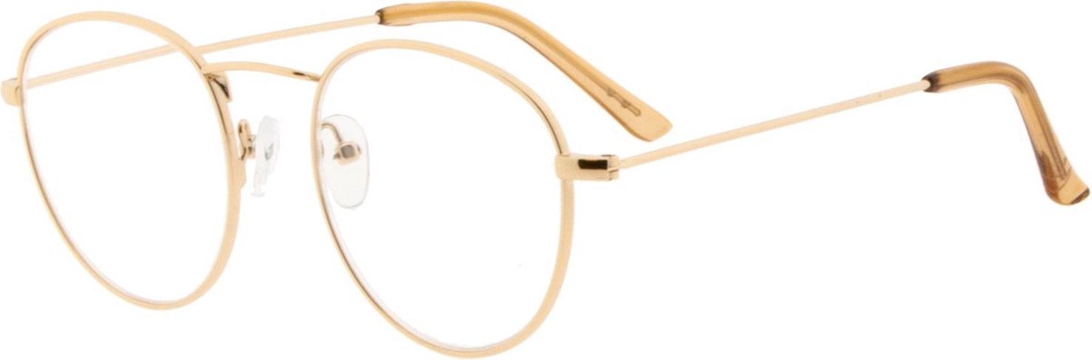 Icon Eyewear Leesbril SCG018 Goldy +2.00 - Rond metaal frame - Goudkleurig