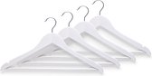 4x Witte kledinghangers met broekstang 44 cm - Zeller - Huis/wonen benodigdheden - Kledingkast - Kledinghangers voor volwassenen