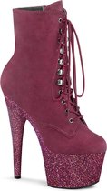 Pleaser Plateau Laarzen, Paaldans schoenen -36 Shoes- ADORE-1020FSMG Paaldans schoenen Bordeaux rood/Roze