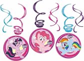 18x stuks My Little Pony thema rotorspiralen 50 cm - Hangdecoraties - Kinder thema verjaardag feestartikelen