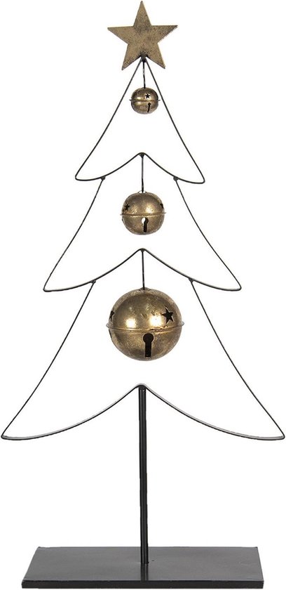 Sjah Contract vergaan Clayre & Eef Kerstdecoratie Kerstboom 37*15*72 cm Goudkleurig Metaal  Decoratief Figuur... | bol.com