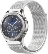 Shop4 - Bandje voor Samsung Galaxy Watch Active 2 Bandje - Nylon Grijs Wit