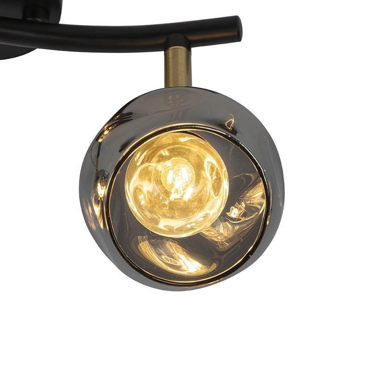 Qazqa Art Deco Spot Goud Met Smoke Glas - Vidro
