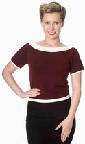 Dancing Days Off shoulder top -L- STANDING OUT FROM THE CROWD Bordeaux rood