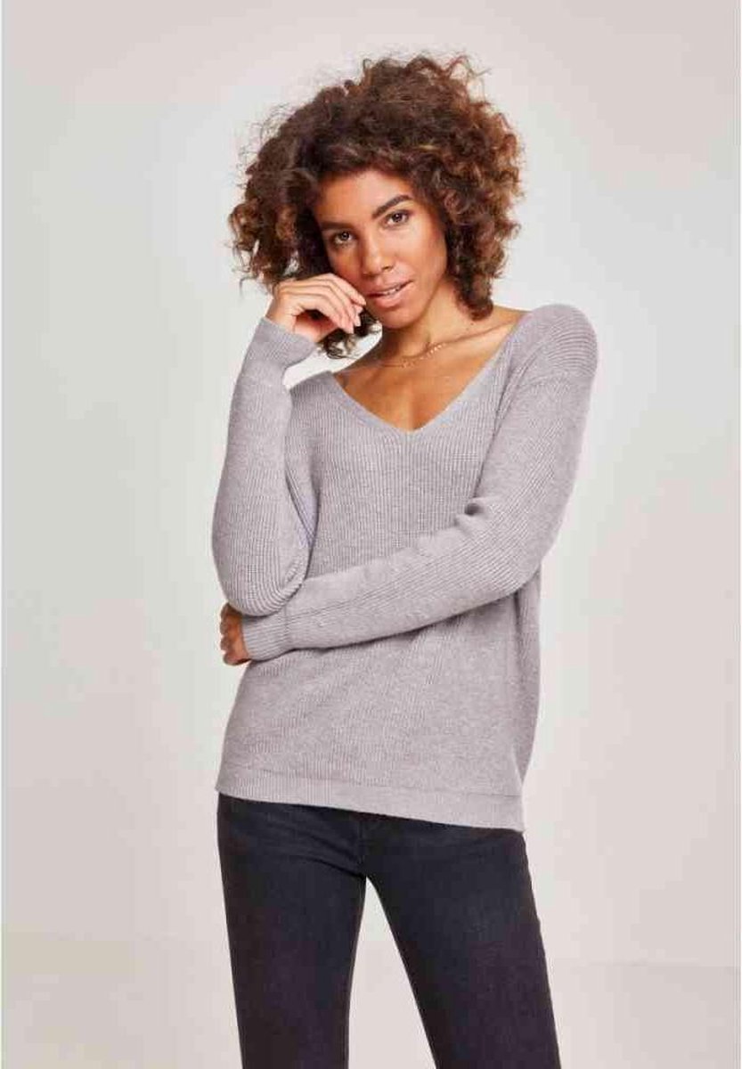 Urban Classics Sweater/trui -5XL- Back Lace Up Grijs