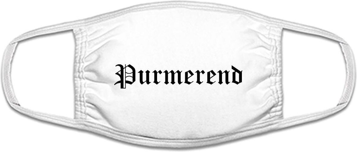 Purmerend mondkapje | gezichtsmasker | bescherming | bedrukt | logo | Wit mondmasker van katoen, uitwasbaar & herbruikbaar. Geschikt voor OV